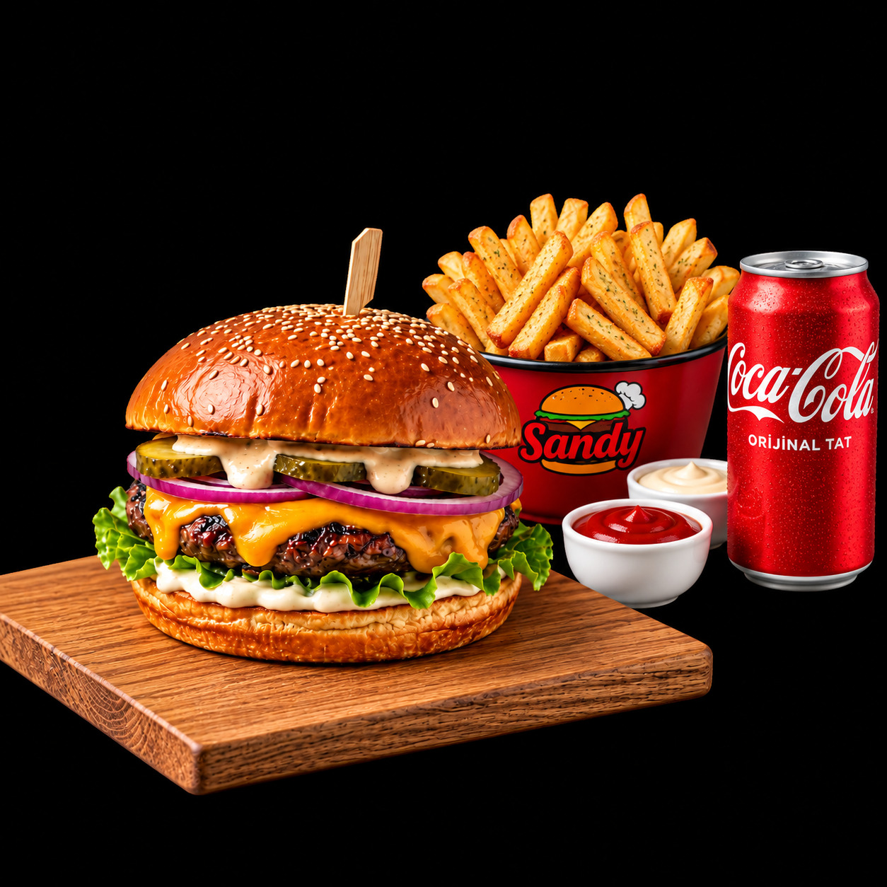Coca Cola Doyuran Cheese Sandy Burger Menü