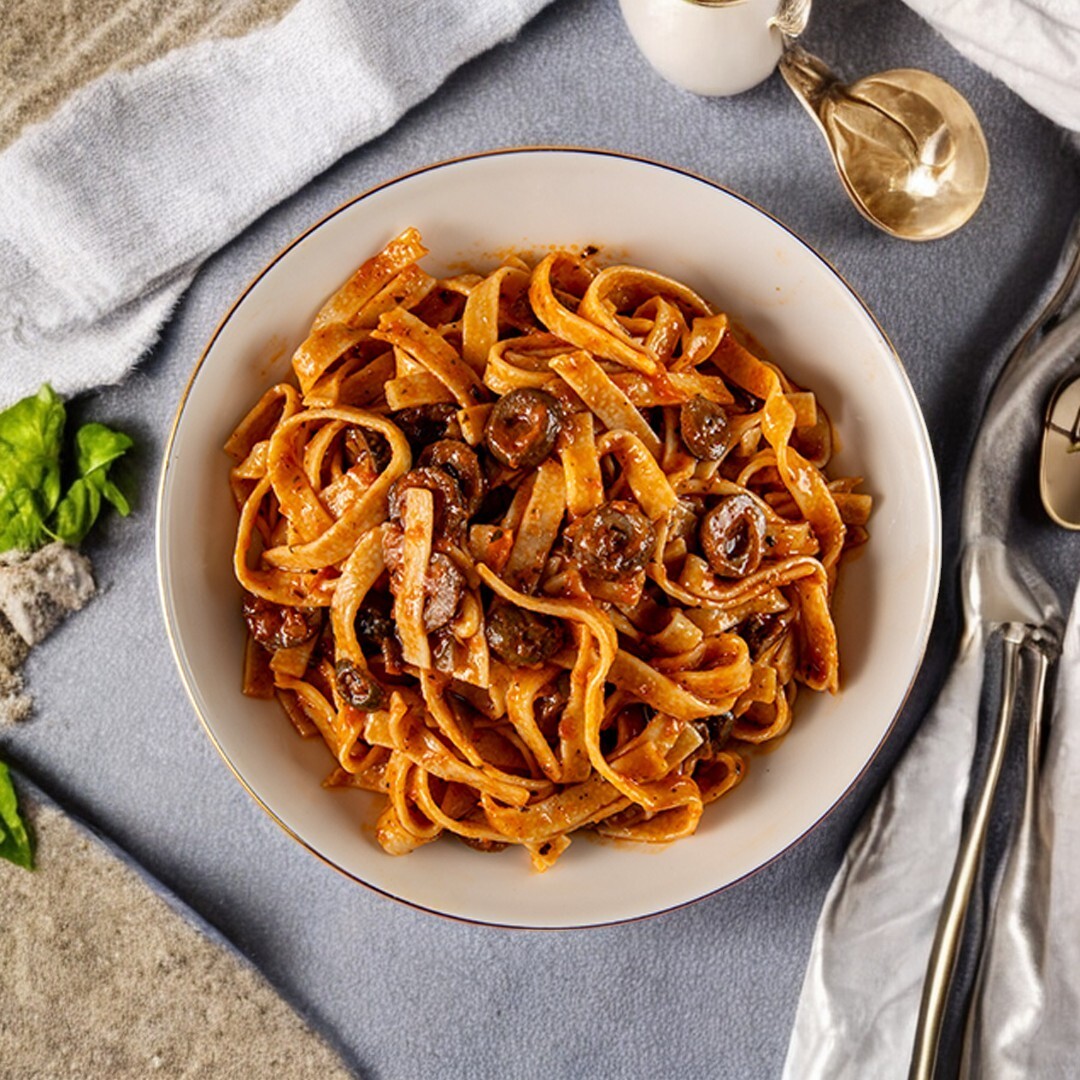 Napoliten Şeritler (Tagliatelle Fettucini Napoliten)