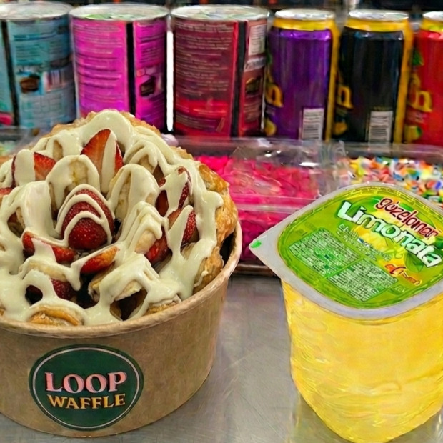 Beyaz Çikolatalı Waffle Bowl + Limonata