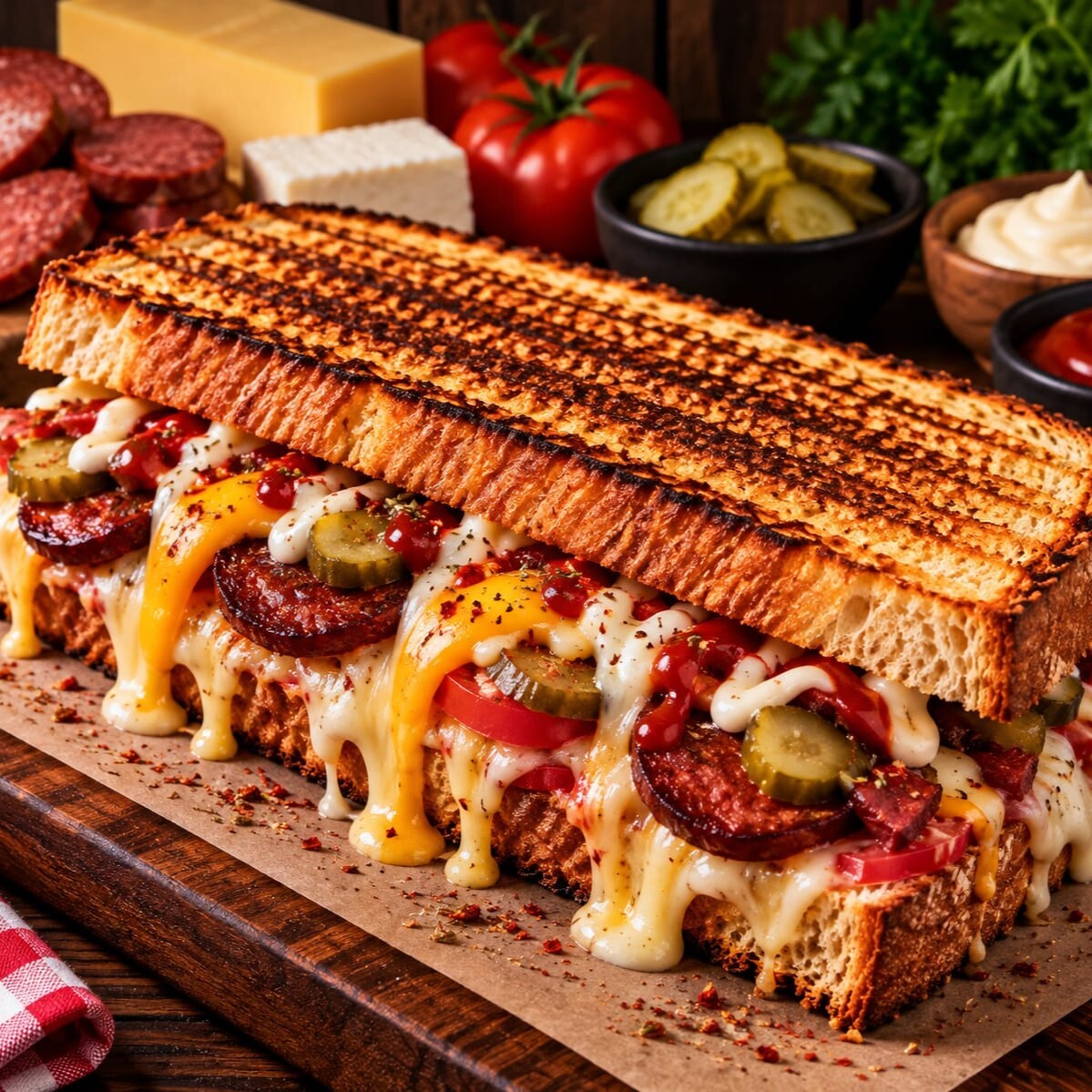 Üç Peynirli Ekstra Karışık Tost