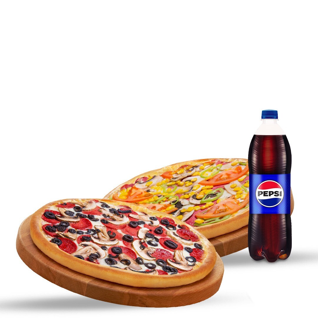 2 Adet Orta Boy Pizza (Monte+Monza) + 1 Litre Pepsi