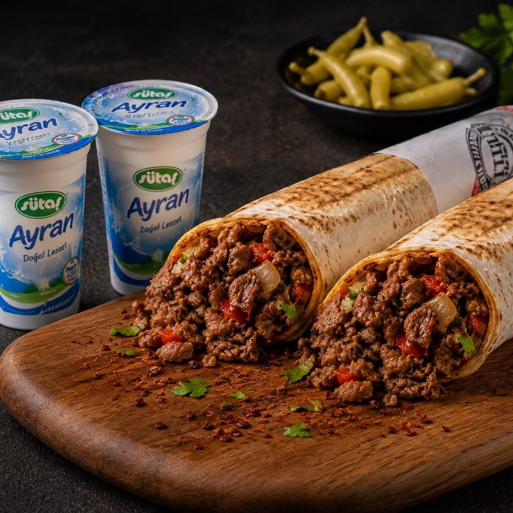 Et Tantuni (2 Adet dürüm + 2 Adet Ayran 175 ml )