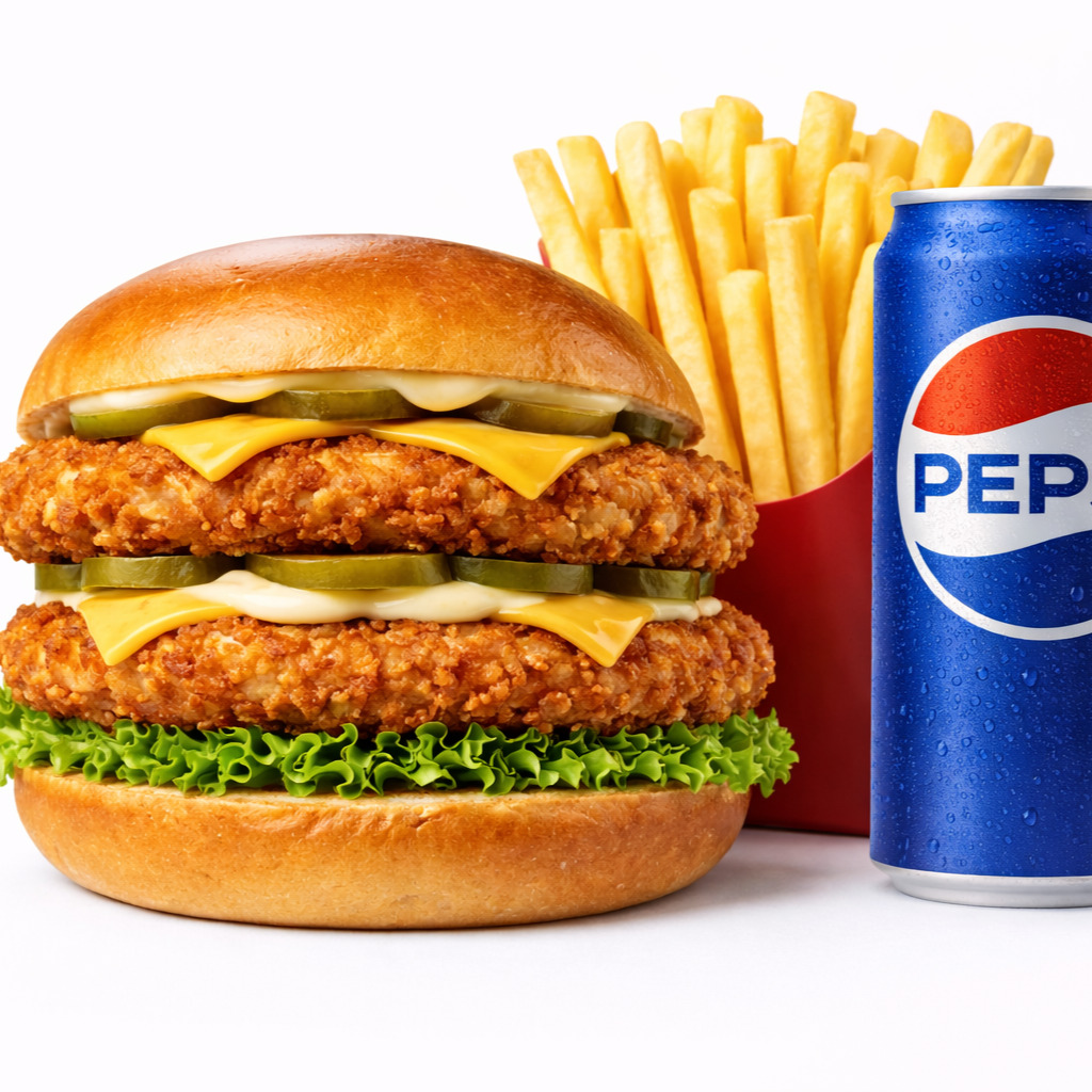 Double Tavuk Burger Menü