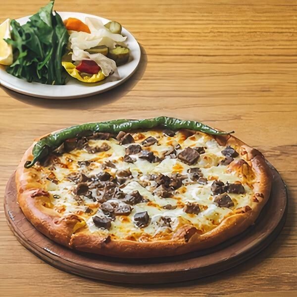 Yuvarlak Kavurmalı Pide (Açık)