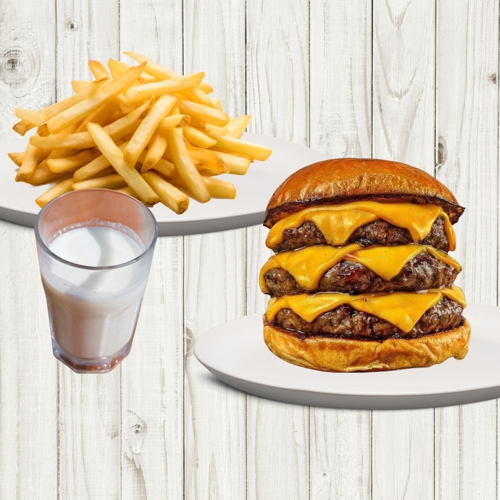 Triple Cheeseburger Menü