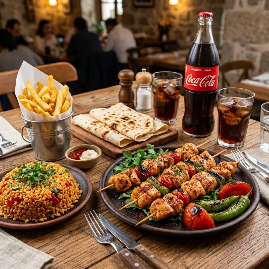 Izgara Tavuk 4'lü Şiş Menü🍖🔥🍟🫓🥤