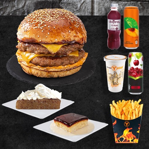 Burger (Çift Köfte) - Dört Dörtlük Menü