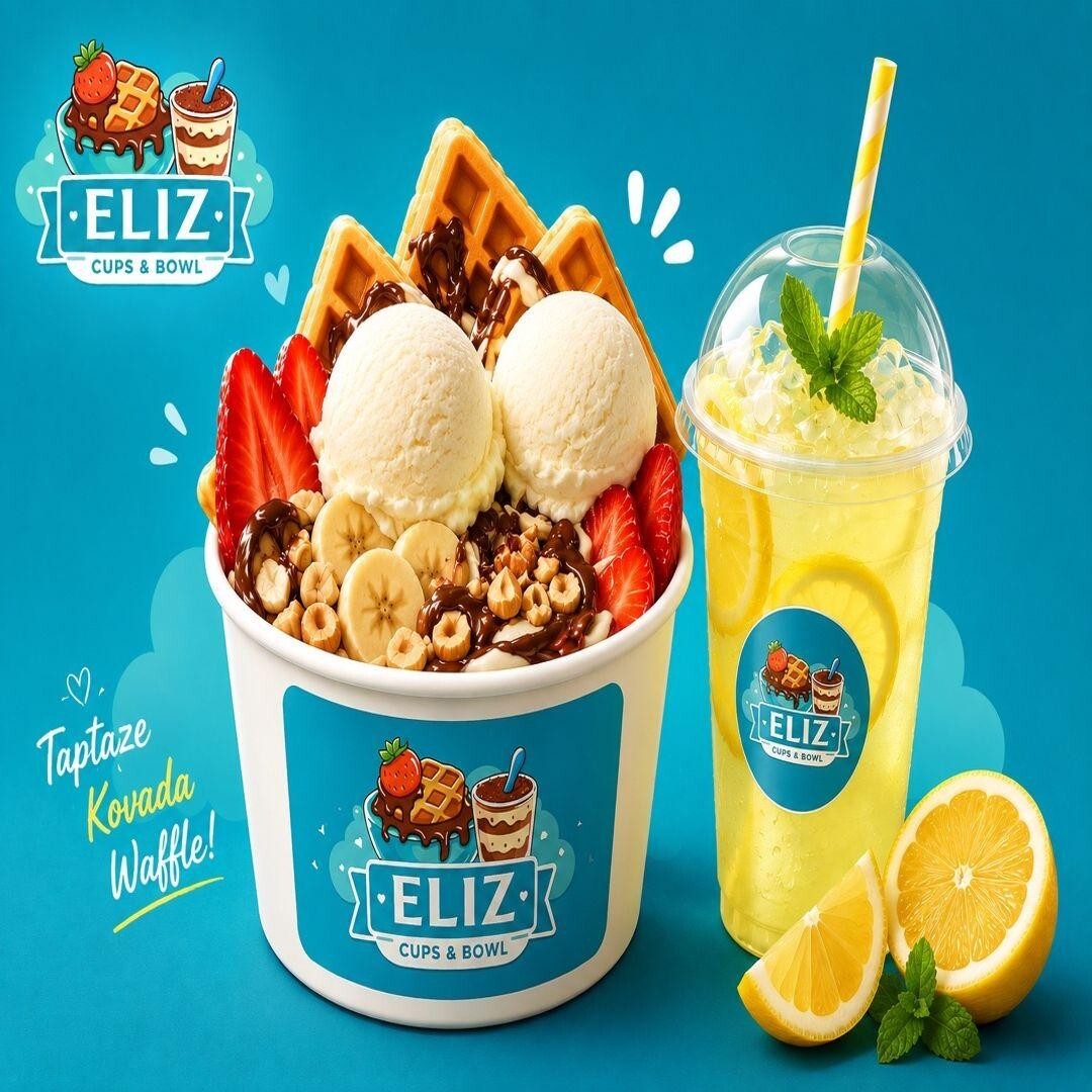 Sade Dondurmalı Kova Waffle + İçecek
