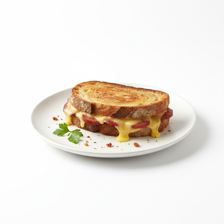 Sucuk Kaşar Tost (Tost Ekmeğine)