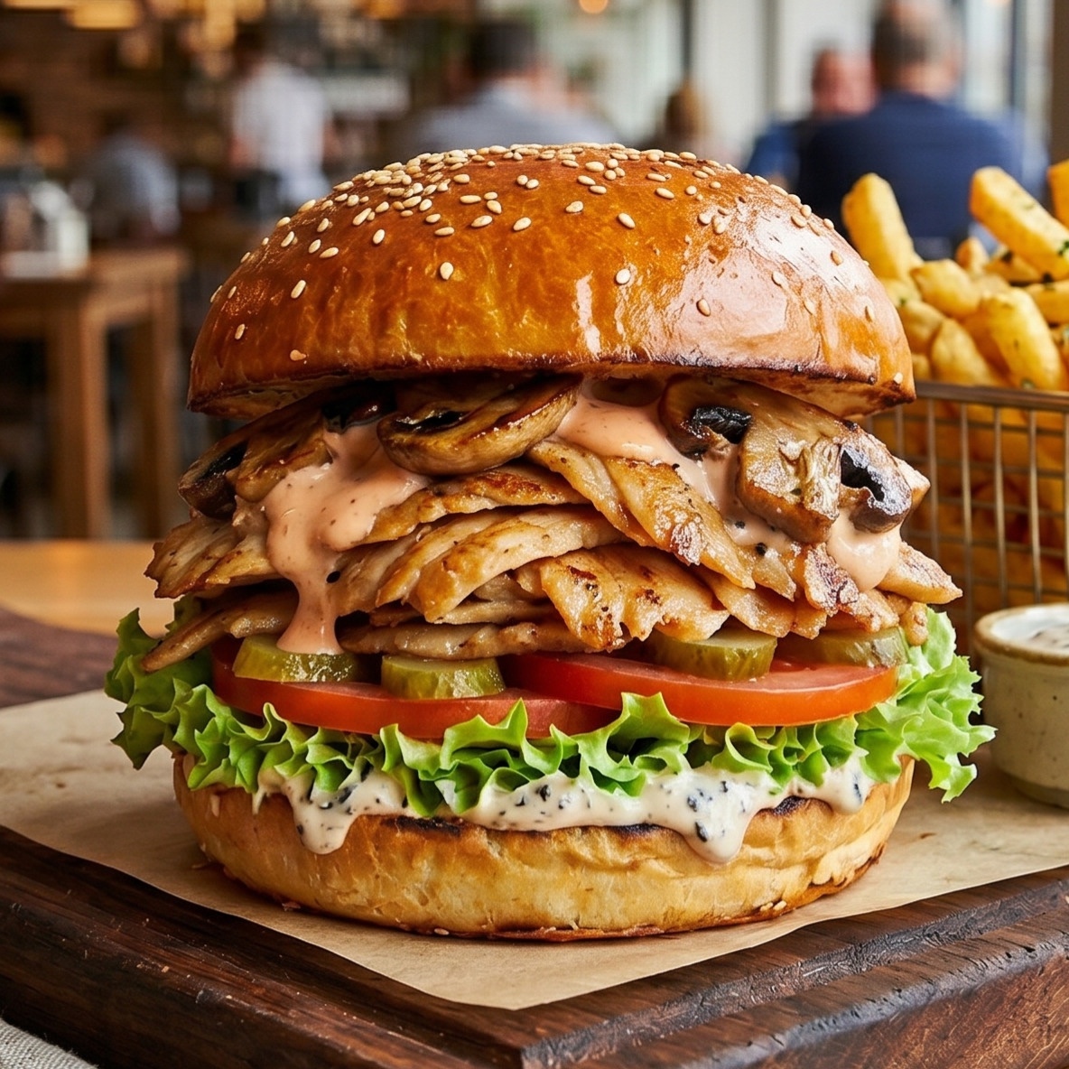 Tavuk Döner Mushroom Burger