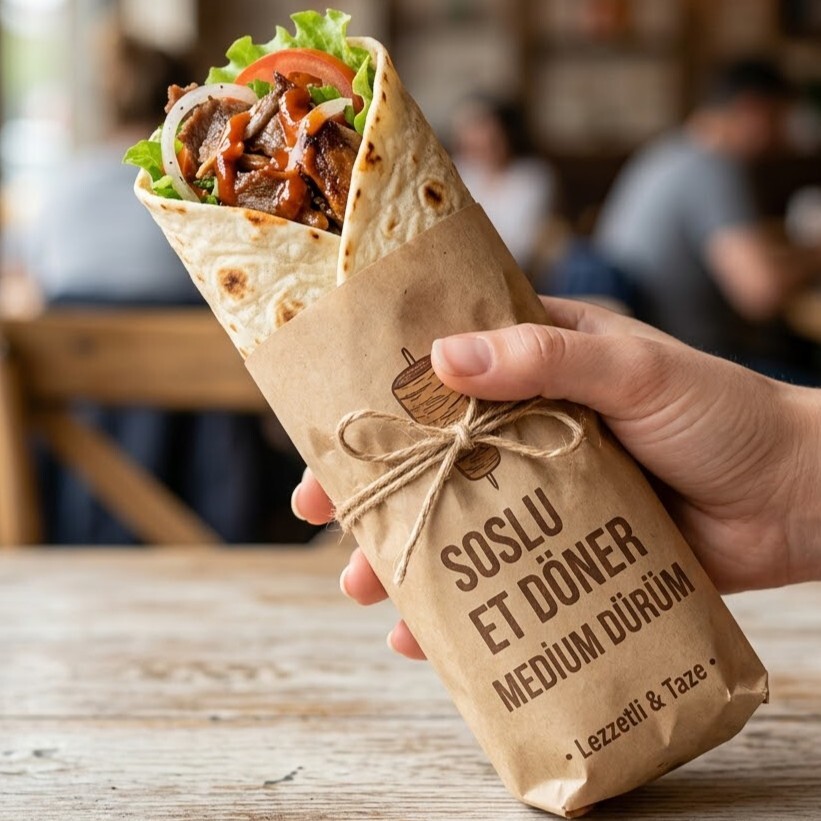 Soslu Et Döner Medium Dürüm