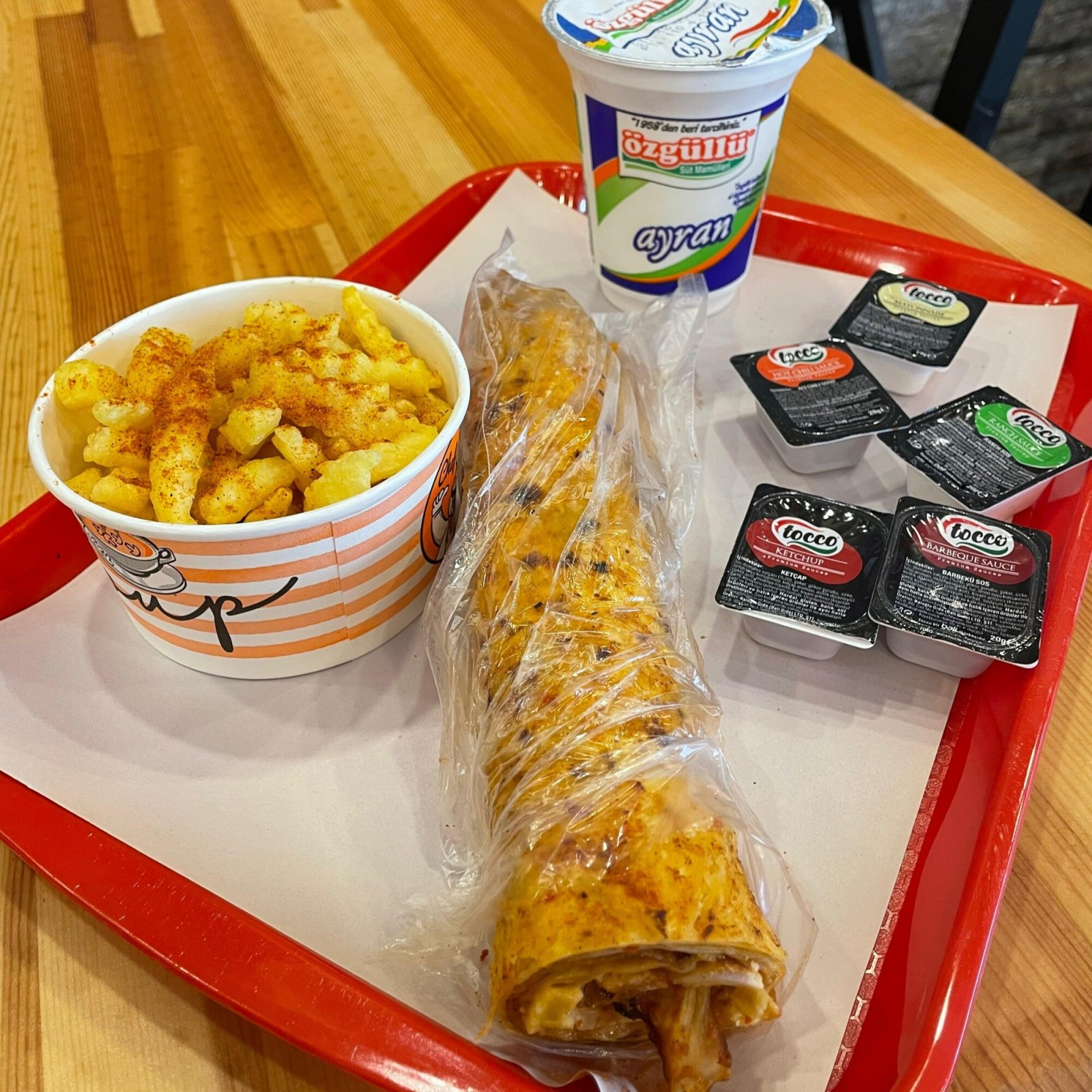 Tavuk Dürüm + Patates Kızartması + Ayran