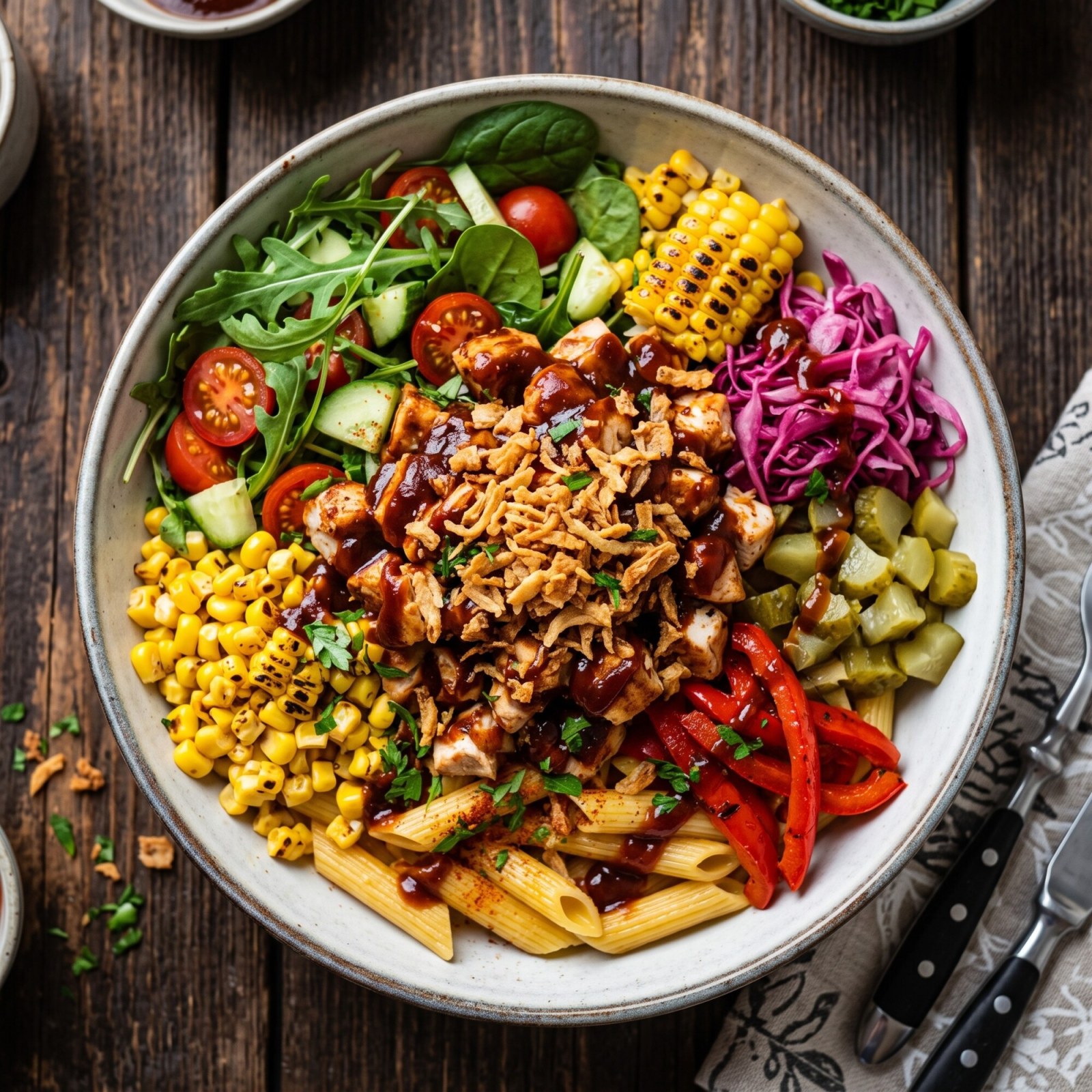 BBQ Crispy Penne Bowl