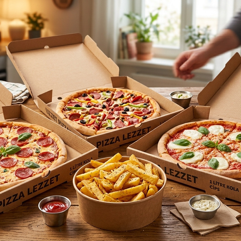 3'lü Karışık Pizza (Büyük Boy) Menü