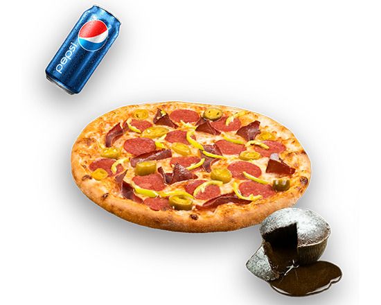 Orta Boy Pizza + Sufle + Kutu İçecek Menü