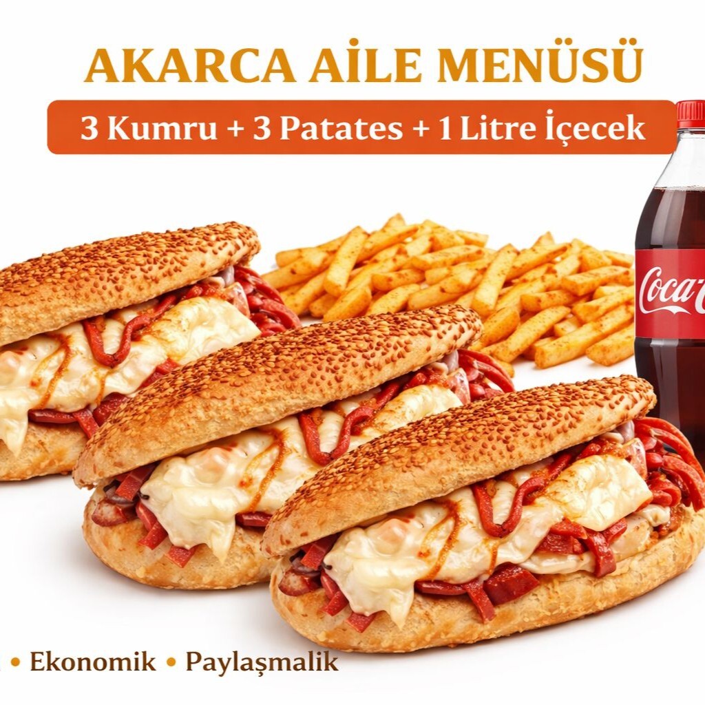 AKARCA AİLE MENÜ 3'ü Bir Arada Menü