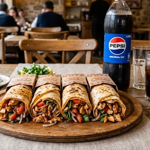 Aile Boyu 4'lü Tavuk Tantuni Dürüm ve 1 Lt Pepsi