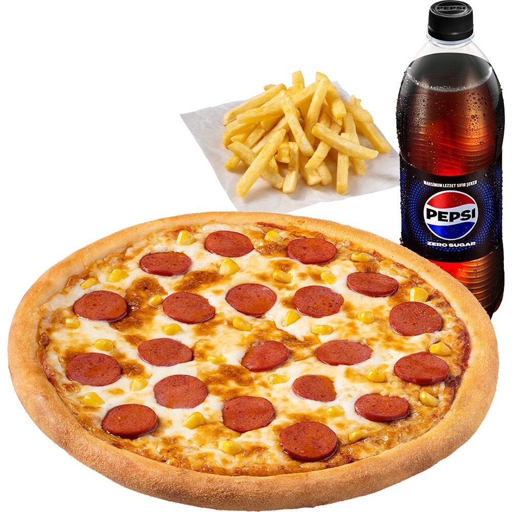 Büyük Boy Pizza Menü + Patates