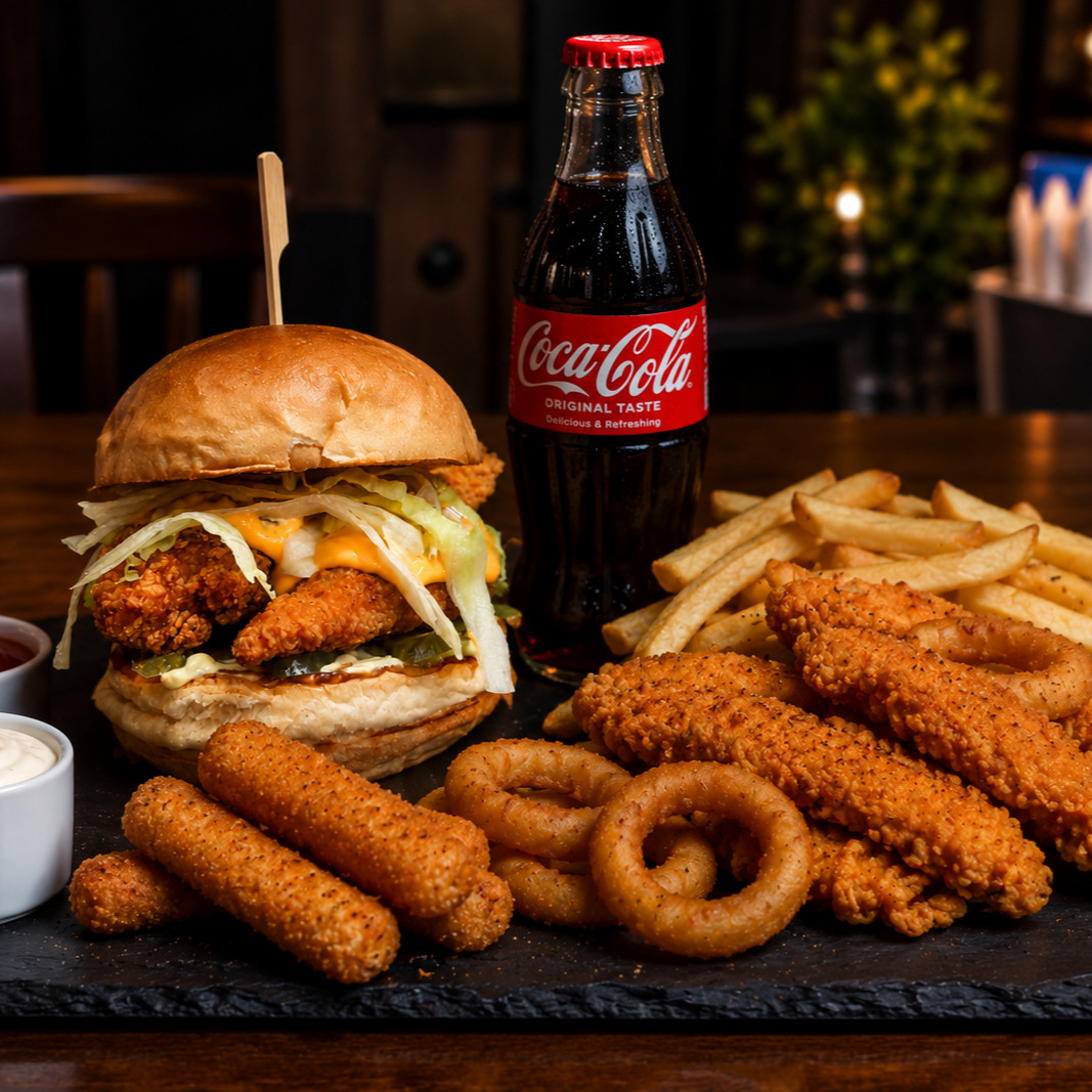 Combo Crispy Chicken Cheeseburger