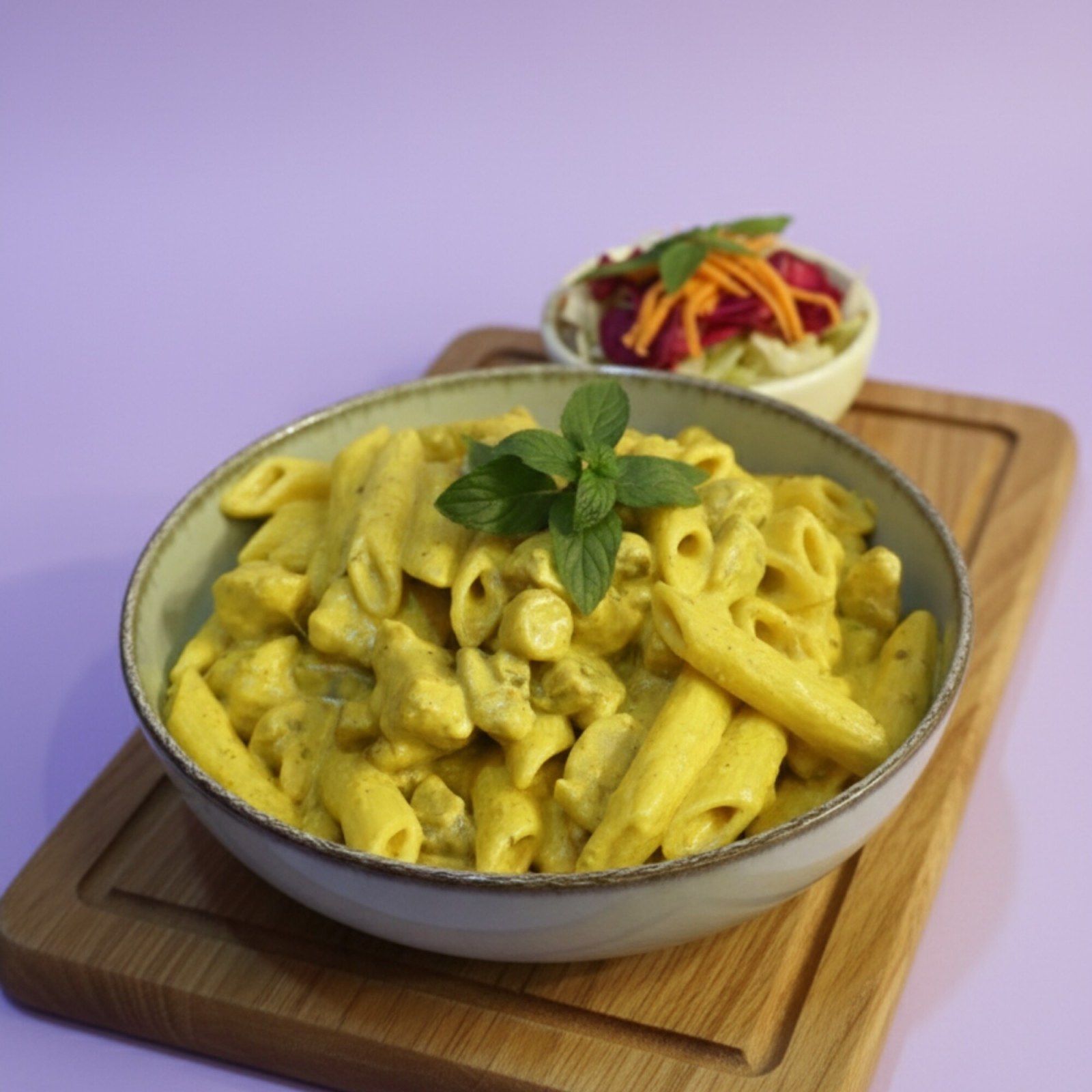Tavuklu Mantarlı Körili Soslu Penne