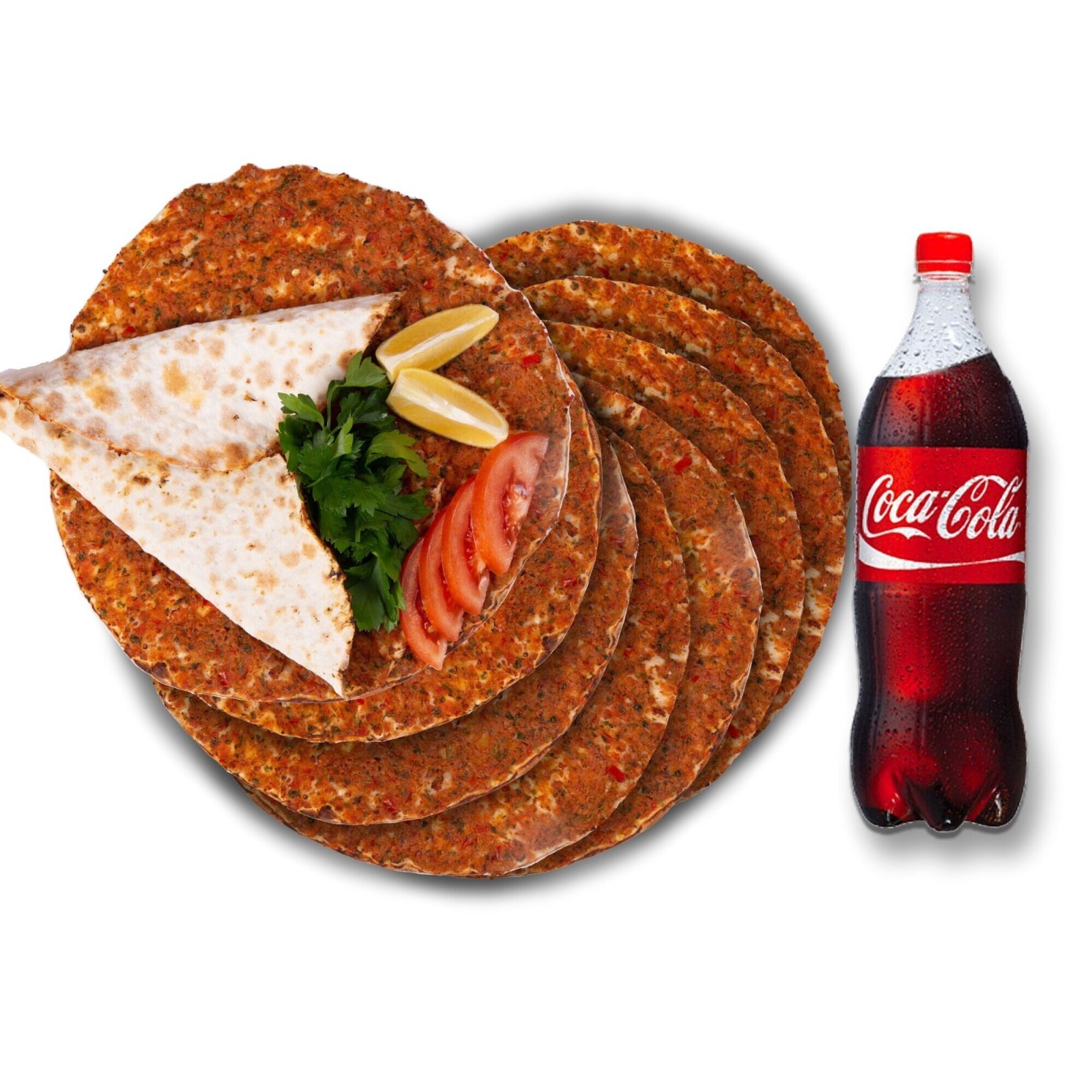 5 Lahmacun & Coca Cola 1 Lt