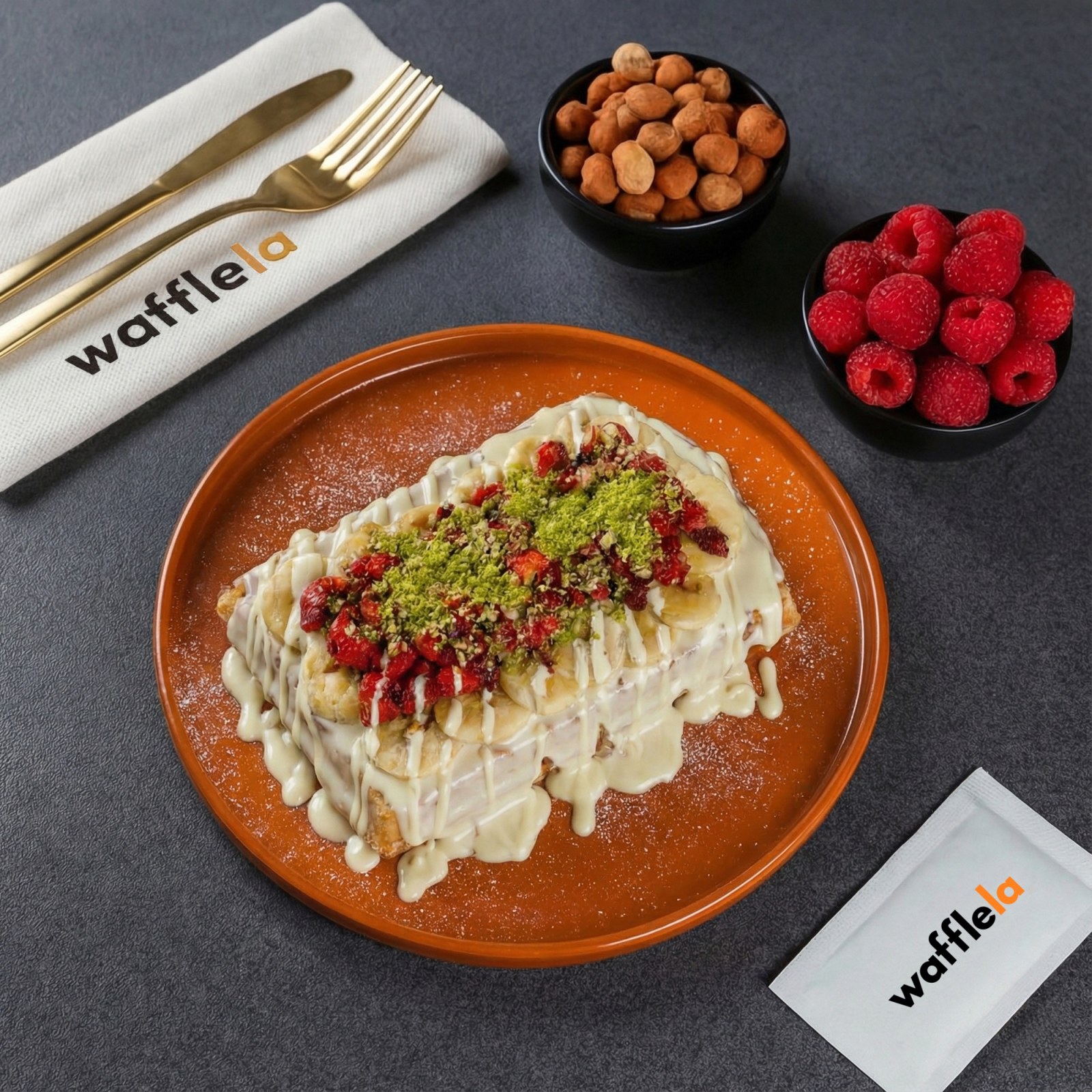 Beyaz Çikolatalı Waffle (Büyük Hamur)