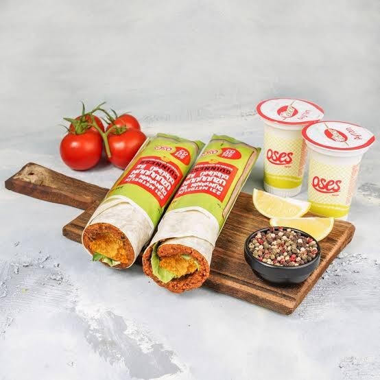 2 Doritoslu Mega Çiğ Köfte Dürüm (150 gr.) + 2 Oses Ayran (17cl)