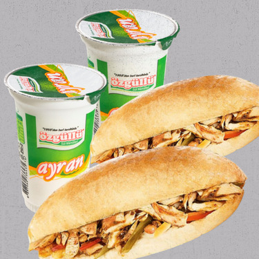 2’li Kanka Menü ( 2 Adet Tam Ekmek Tavuk Döner + 2 Adet Küçük Ayran)