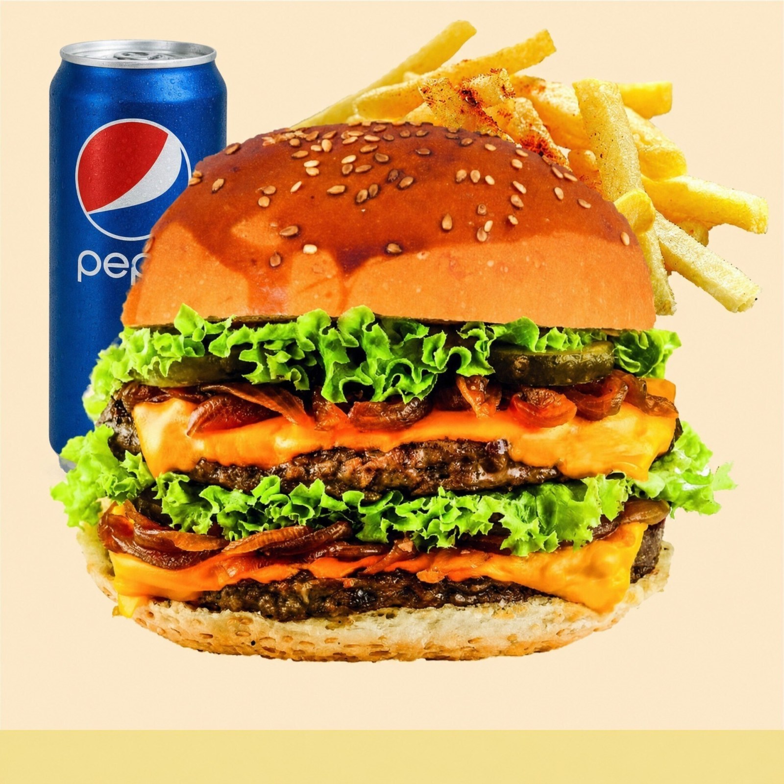 Yesen Special Burger Menü + Pepsi ( 33 Cl.)