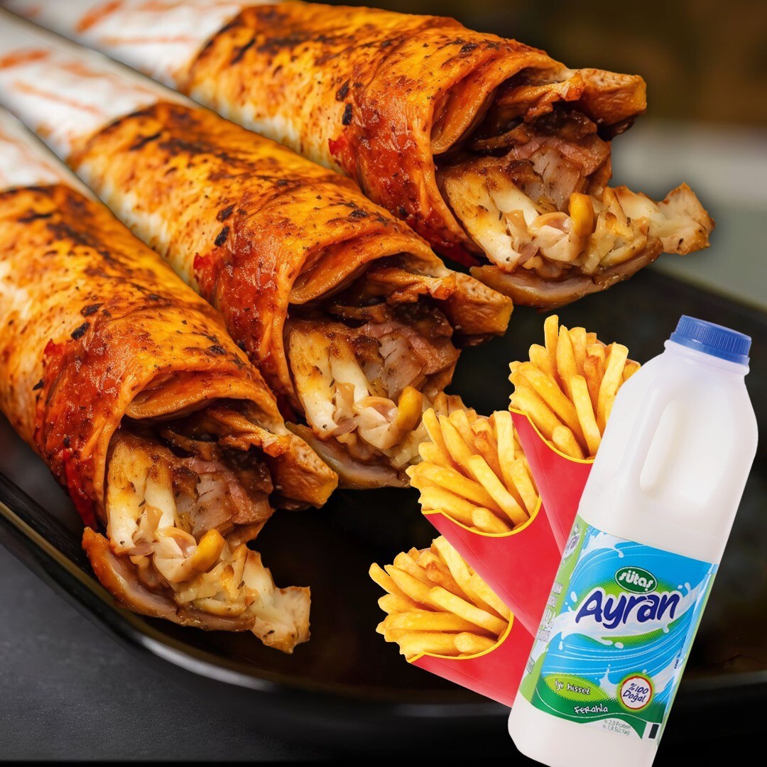 LAB - 3 Medium Dürüm + 3 Patates + 1 Lt Sütaş Ayran