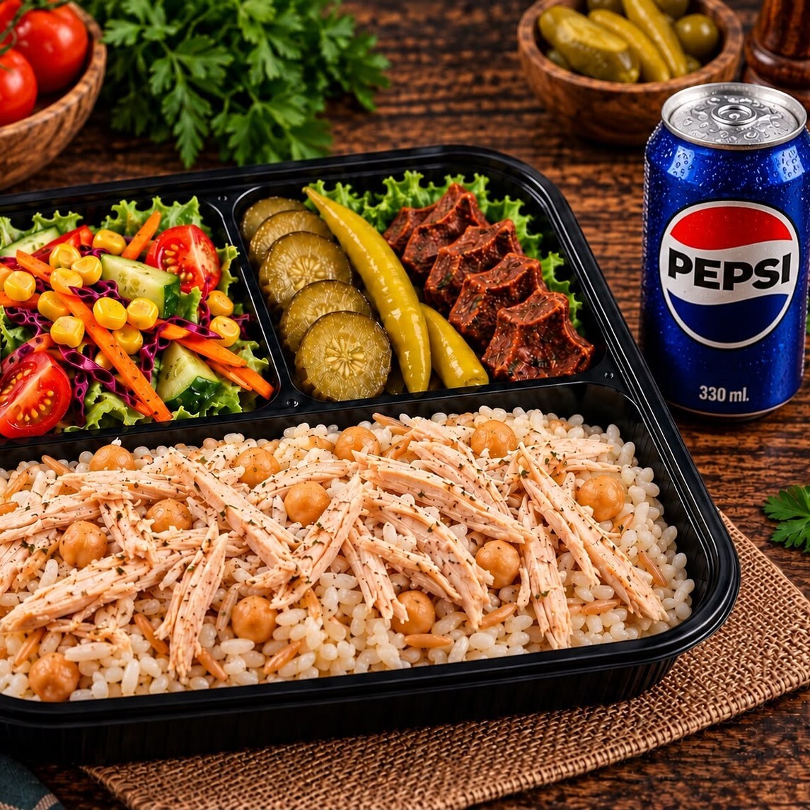 250gr Tavuklu Pilav+ Pepsi 330ml