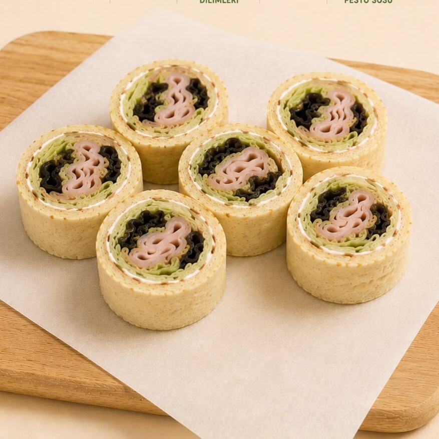 Avokadolu Sebzeli Krep Sushi