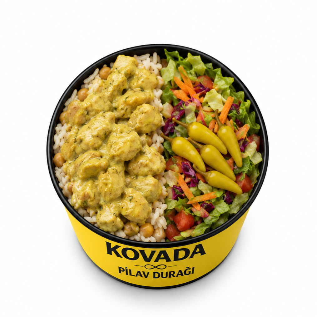 Kovada Büyük Boy Pilav Üstü Köri Soslu Tavuk