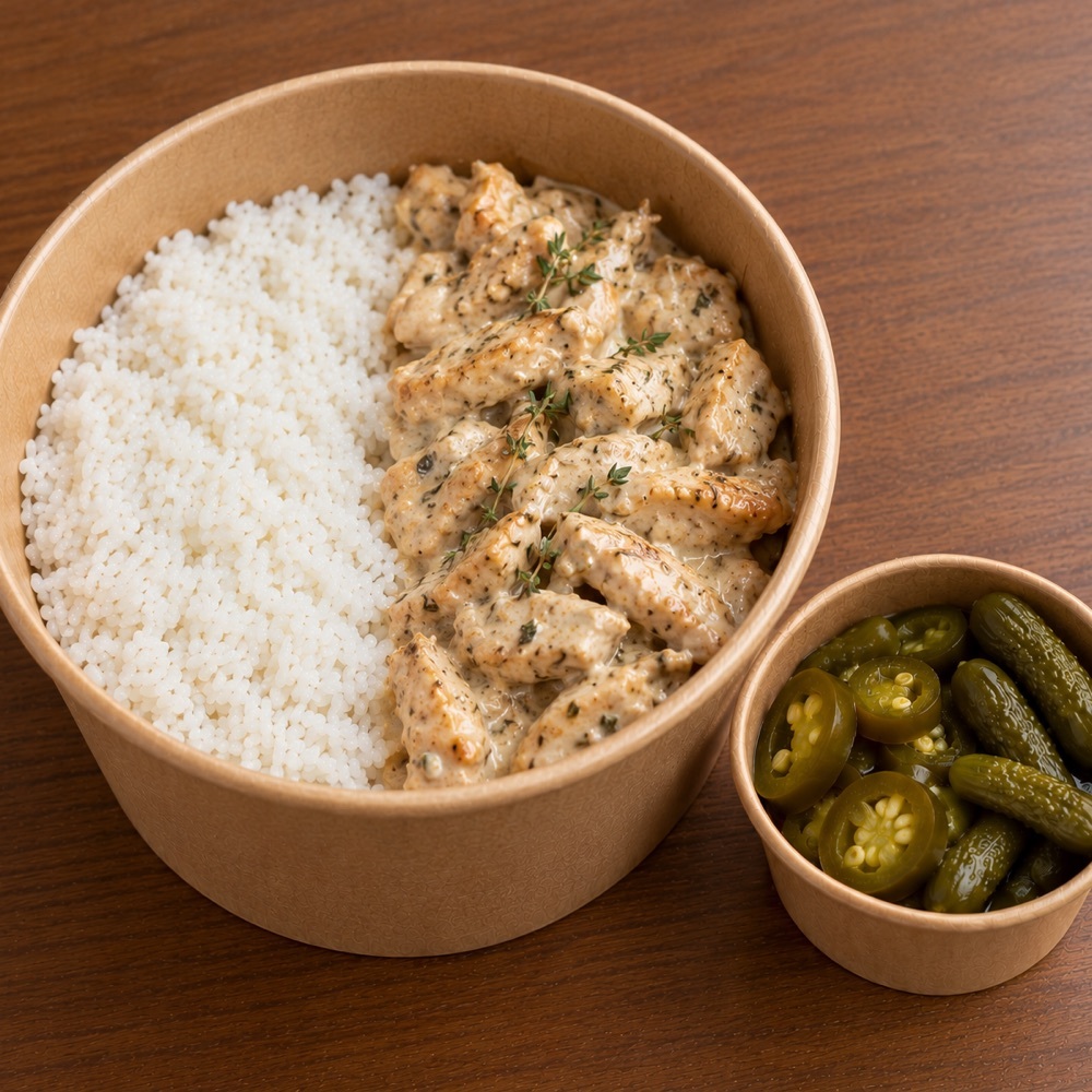 Kremalı Kekikli Tavuk Pilav