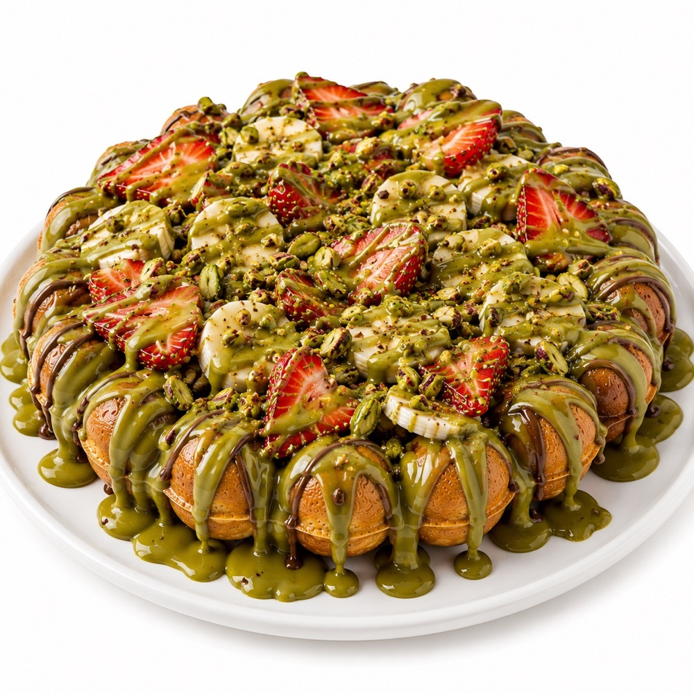 Antep Fıstıklı Soslu Waffle