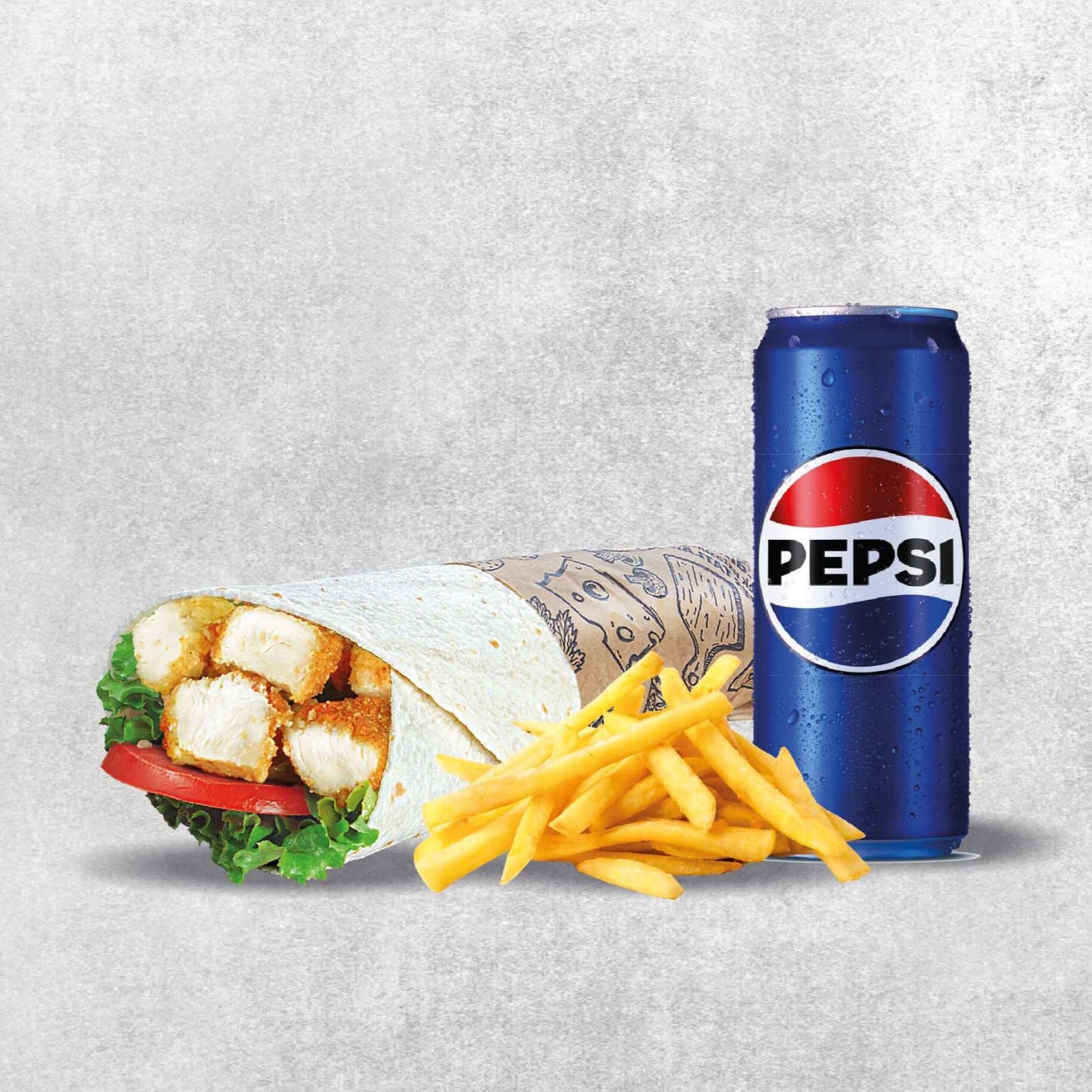 Klasik Küp Tavuklu Wrap Menü