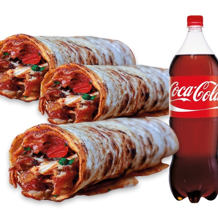 3'lü Ekonomik Tavuk Döner Dürüm Menü