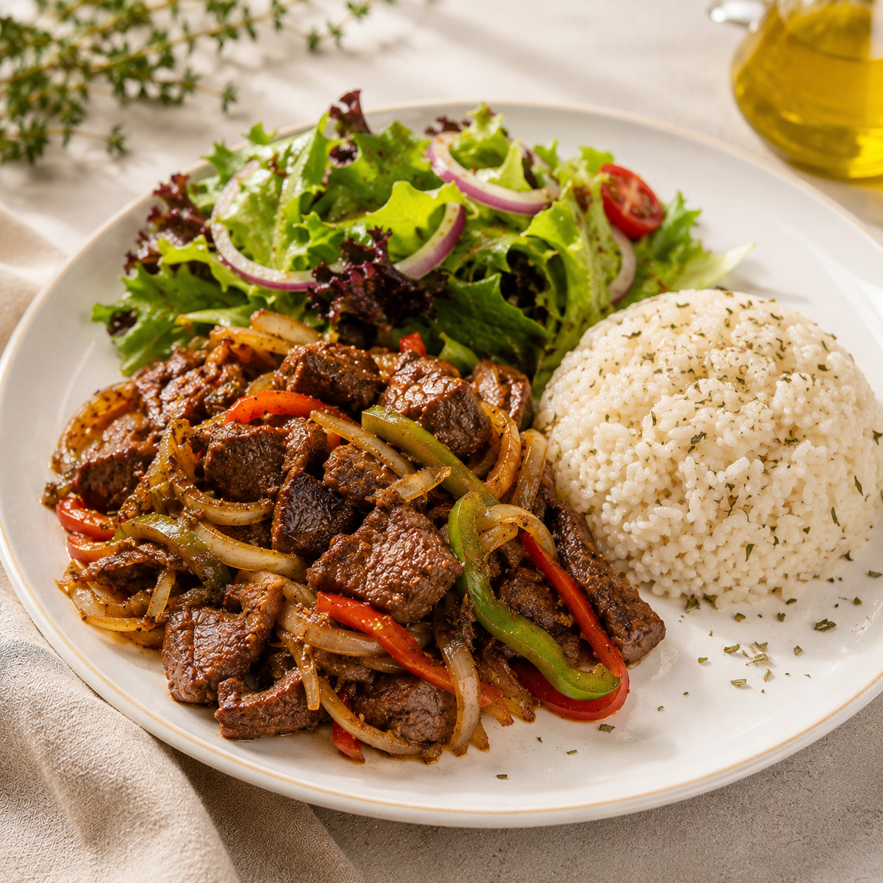 Çoban Kavurma & Pirinç Pilavı + Maskolin Salata