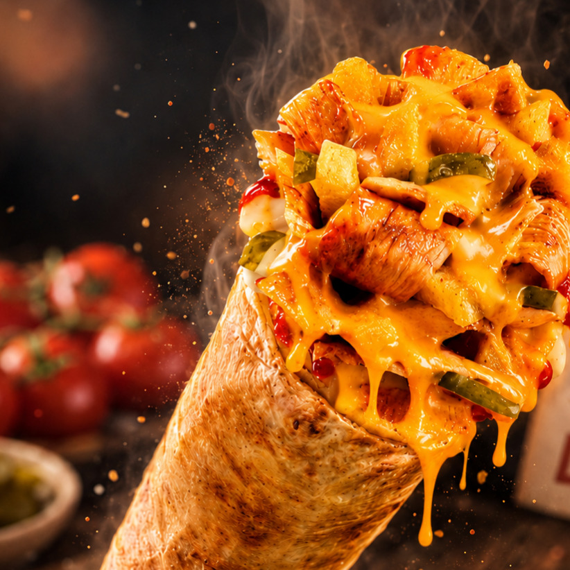 Cheddar Peynirli Tavuk Döner Dürüm