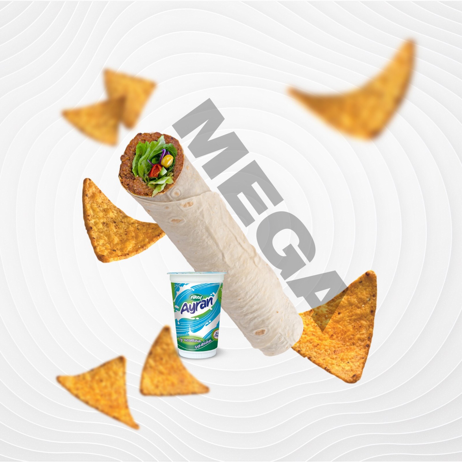 Doritoslu Mega Dürüm (140 gr)+ Ayran Menü
