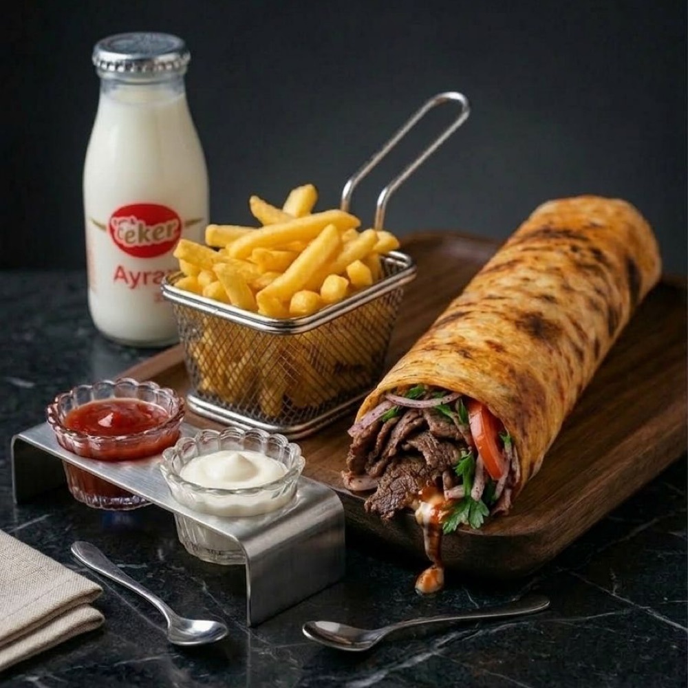 Et Dürüm Ayranlı Menü ( 100 Gr )