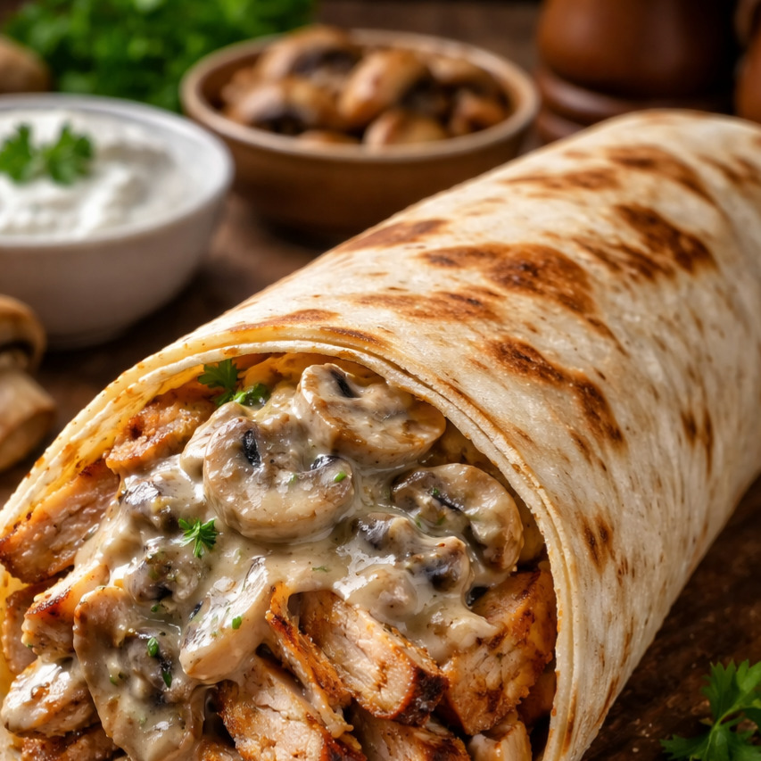 Mantar Soslu Tavuk Döner Dürüm