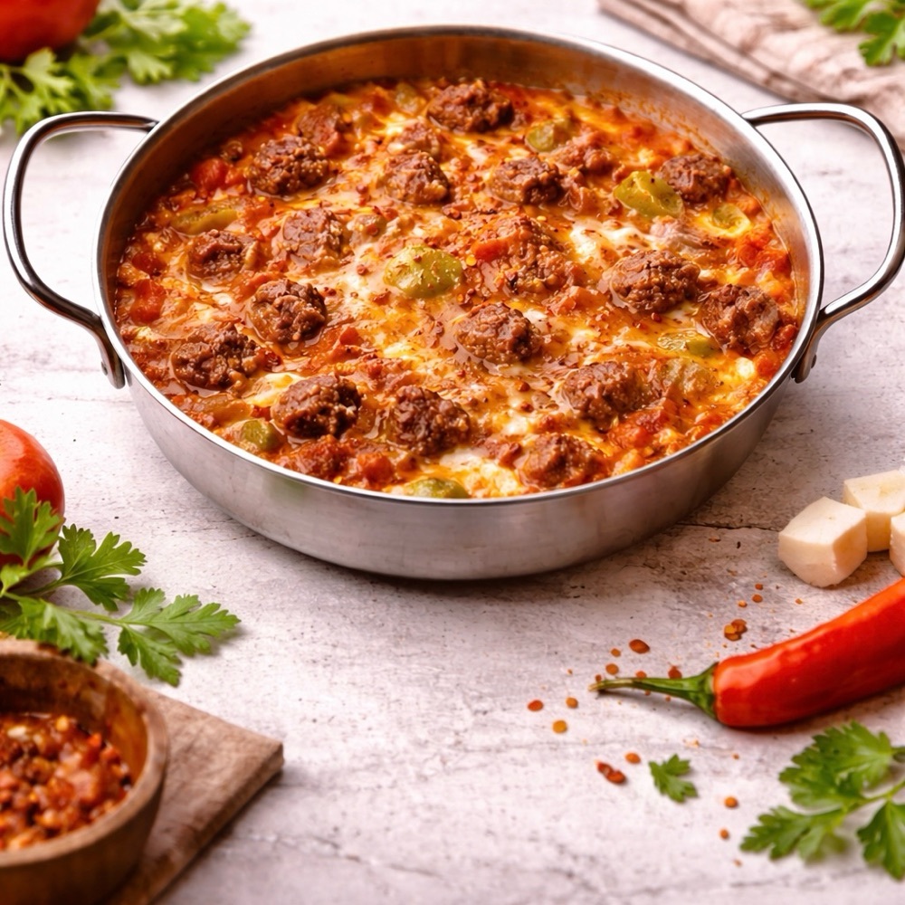 Bol Kavurmalı Menemen(Sıcacık ve Doyurucu)