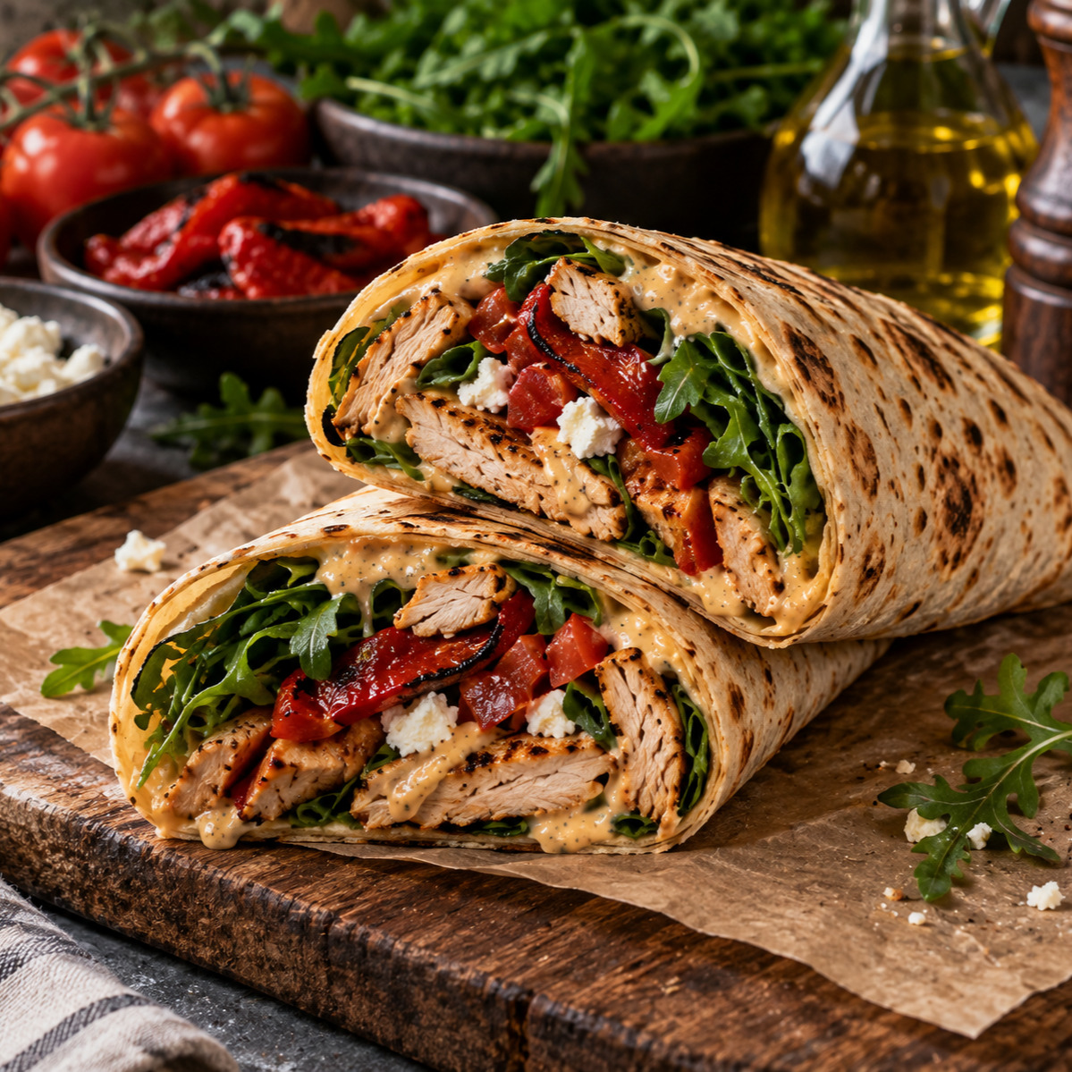 Tavuklu Akdeniz Wrap