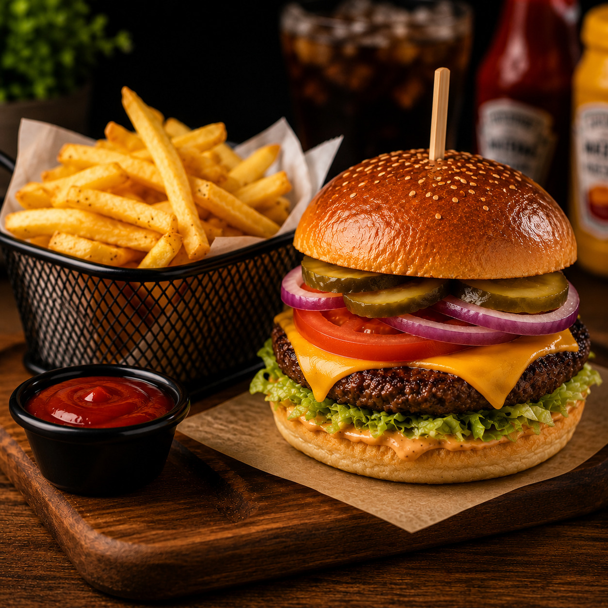 Cheeseburger Menü +Patates Kızartması