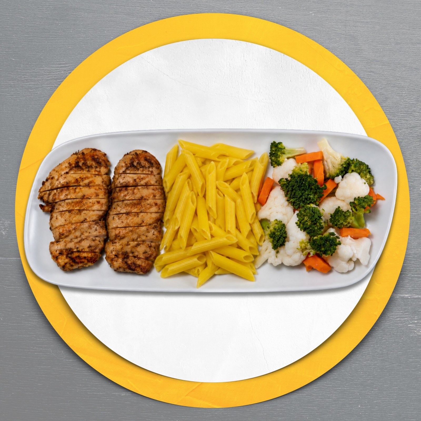 Dolu Dolu Sebzeli Penne Pirzola Tabağı