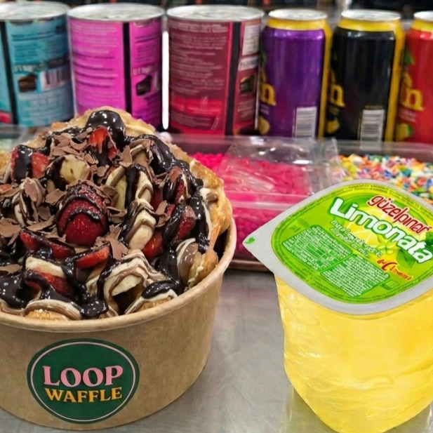 Bitter Çikolatalı Waffle Bowl + Limonata