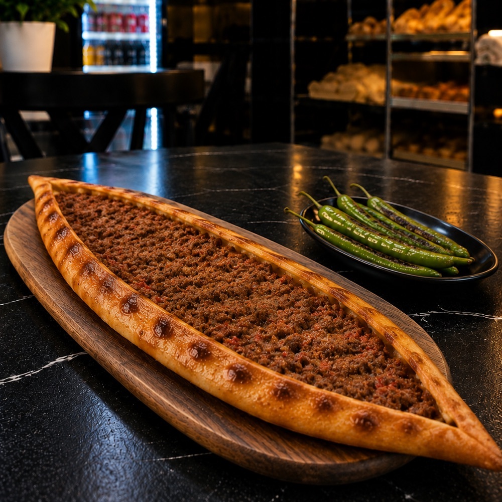 ⭐40cm boyunda Kıymalı taş fırın pide