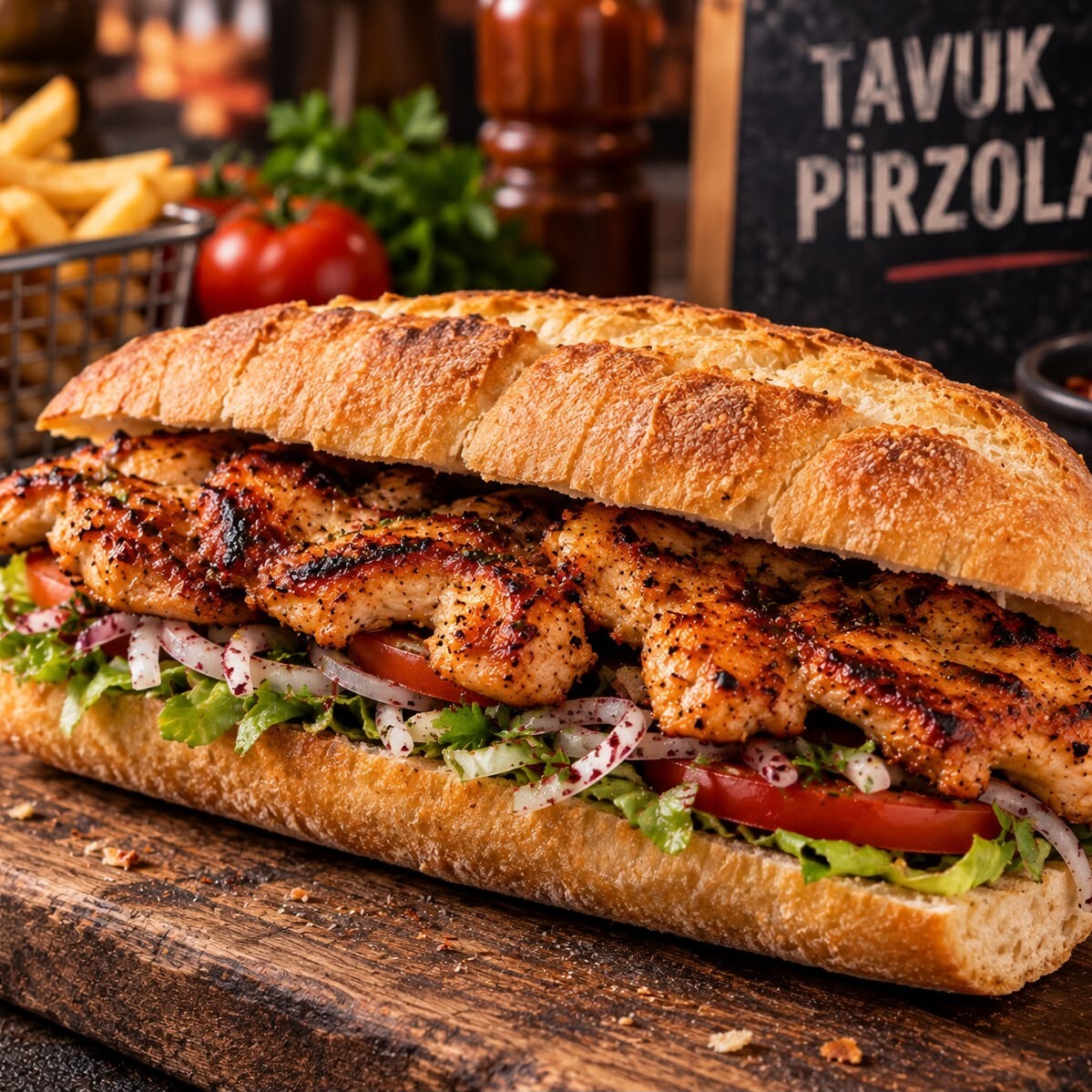 Tavuk Pirzola Ekmek Arası