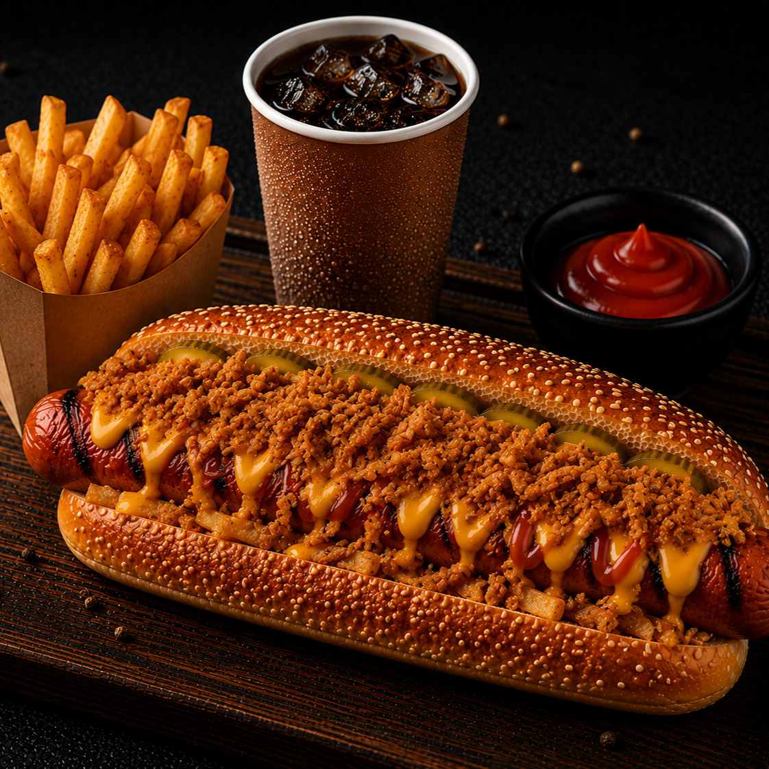 Cheddarlı Hot Dog Menü